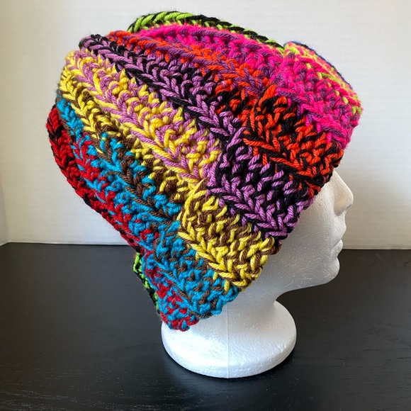 Colorful Crochet Chunky Beanie - Picture 2 of 9